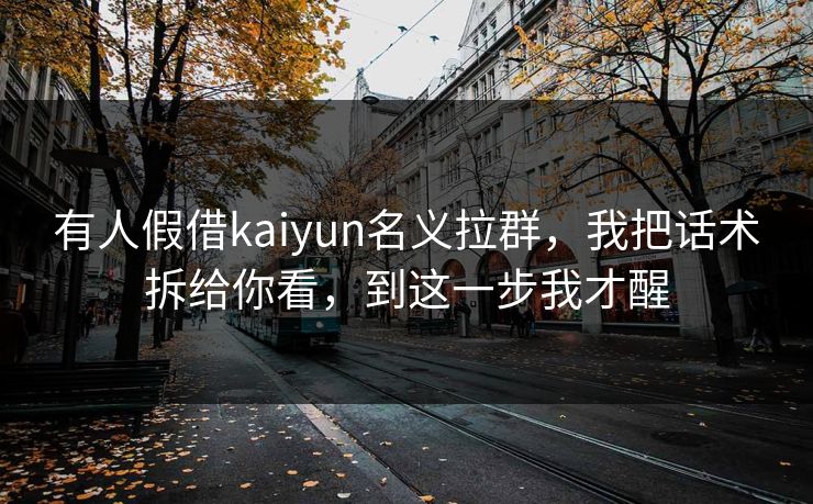 有人假借kaiyun名义拉群，我把话术拆给你看，到这一步我才醒