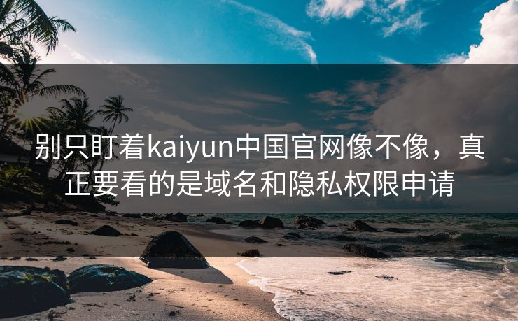 别只盯着kaiyun中国官网像不像，真正要看的是域名和隐私权限申请