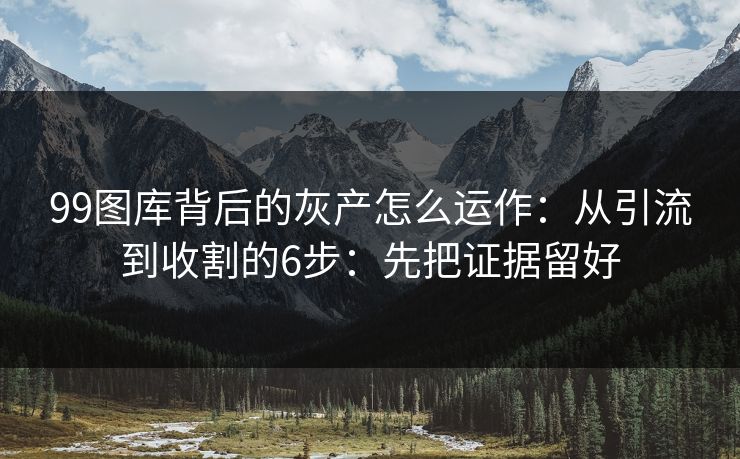 99图库背后的灰产怎么运作：从引流到收割的6步：先把证据留好